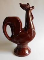 Vintage Bulgarian ceramic rooster spout 27.5 Cm