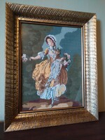 Tapestry, in a thick gilt frame