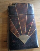 Marathon Cigarette Case Lighter  Art Deco Case 1940s Cigarette Case Enamel Case