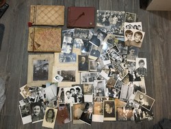 Antik régi fénykép gyűjtemény + 3 db fotóalbum