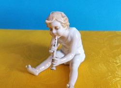 Karl ens flute playing boy porcelain