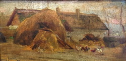 Egerváry potemkin ágost (1858-1930) farm yard, oil painting
