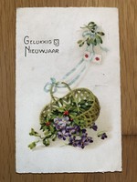 Antique New Year litho postcard