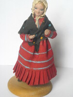 Old Polish ceramic folk art doll
