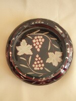 Burgundy, crystal ashtray