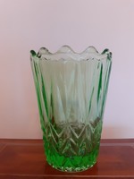 Retro glass vase old green vase