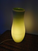 Bauhaus - hutás jellegű, asztali  üveg lámpa - zöld