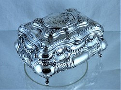 Breathtaking, antique, silver box, hanau, ca. 1890!!!