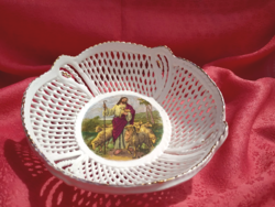 Gorbai. Handmade porcelain woven bowl with a religious scene.