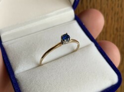 Régi 14 k arany gyűrű kék kővel