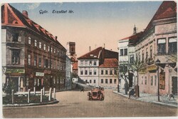 Győr, Erzsébet tér. 2086/2. sz. Vasúti lev.árusitás, 1919/1923. Postán futott