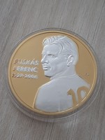 Ferenc Puskás gilt commemorative medal Great Hungarians series