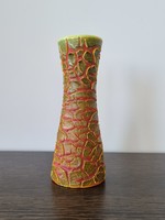 Régi  iparművészeti kerámia váza  repesztett mázzal-21 cm (Gyarmathy)