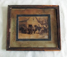 Hentesek csoportja  -  antik fotó, 1800 -as évek