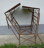 Folding iron bed, antique camp bed