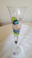 Nagel hand painted glass champagne glass, decorative glass