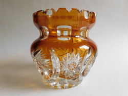 Orange pickled peeled crystal vase