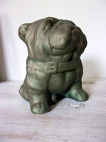 Bronzed plaster bulldog dog figure statue /16 cm high/
