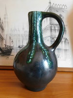 Mid century vase with graphite glaze - 30 cm