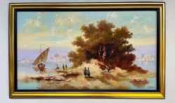 Potom áron richárd vojnits (1942-) framed around Venice 49x79cm