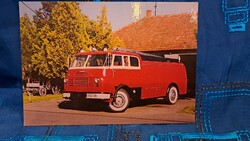 Régi autós, tűzoltós képeslap 13 (M3641)