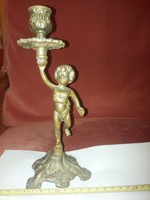 Copper, putto candle holder, approx. 24 Cm
