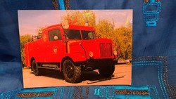 Régi autós, tűzoltós képeslap 11 (M3639)