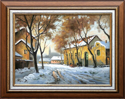 Zoltán Rajczi: January afternoon - with frame 40x50 cm - artwork: 30x40 cm - 167/394