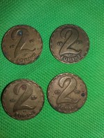 Old Hungarian 2 forint coins (1975, 1979, 1985, 1989) 4 in one according to the pictures