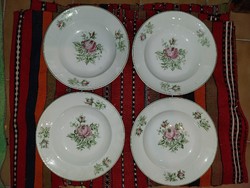 Rózsás porcelán tányérok 4db