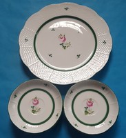 Herend cake plate and 6 small plates vrh sample