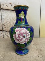 Rekeszzománc Váza Virágmintás Dekorral XX.század A41