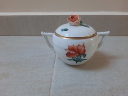 Porcelain sugar bowl with poppy pattern from Herend