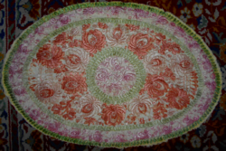 Pillow front with antique matyó silk embroidery is damaged and needs to be repaired