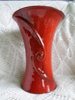 Régi nagy piros váza 29 cm,  1,7 kg