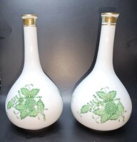 Pair of small vases with green aponi pattern from Herend