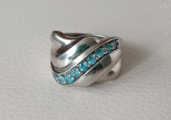 Rhodium-plated silver ring