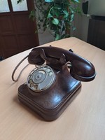 Original Hungarian Royal Mail vinyl telephone / very rare due to its brown color