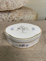 Hollóházi Virágmintás Aranyozott Porcelán Bonbonier A41