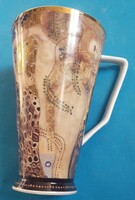 Limoges porcelain cup, spout, with Gustav Klimt pattern, akt