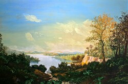 Ferenc Dallos serene skyline - large-scale modern oil painting landscape