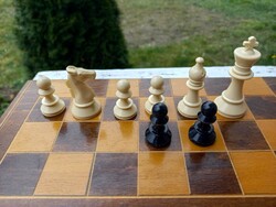 Wooden chess and checkers game board / box