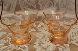 4 peach-colored glass brandy glasses to fill the gap (l3648)