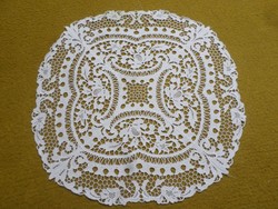 Dreamy white Brussels lace tablecloth.