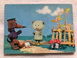 Old postcard - puppet design: bródy - lévai - postal clean -5.