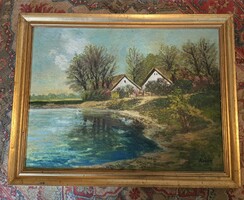 Kővári's wonderful oil painting with a 90x70 cm frame