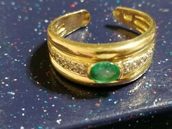 Smaragd drágaköves arany gyűrű