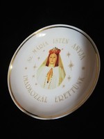 Virgin Mary decorative plate with inscription