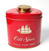 Vintage - Old Spice fémdobozos férfi hintőpor az 50-es évekből