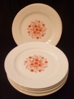 Antique set of 5 marked flat plates 25 cm rarity for sale